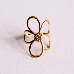 Staal verstelbare ring met bloem XL