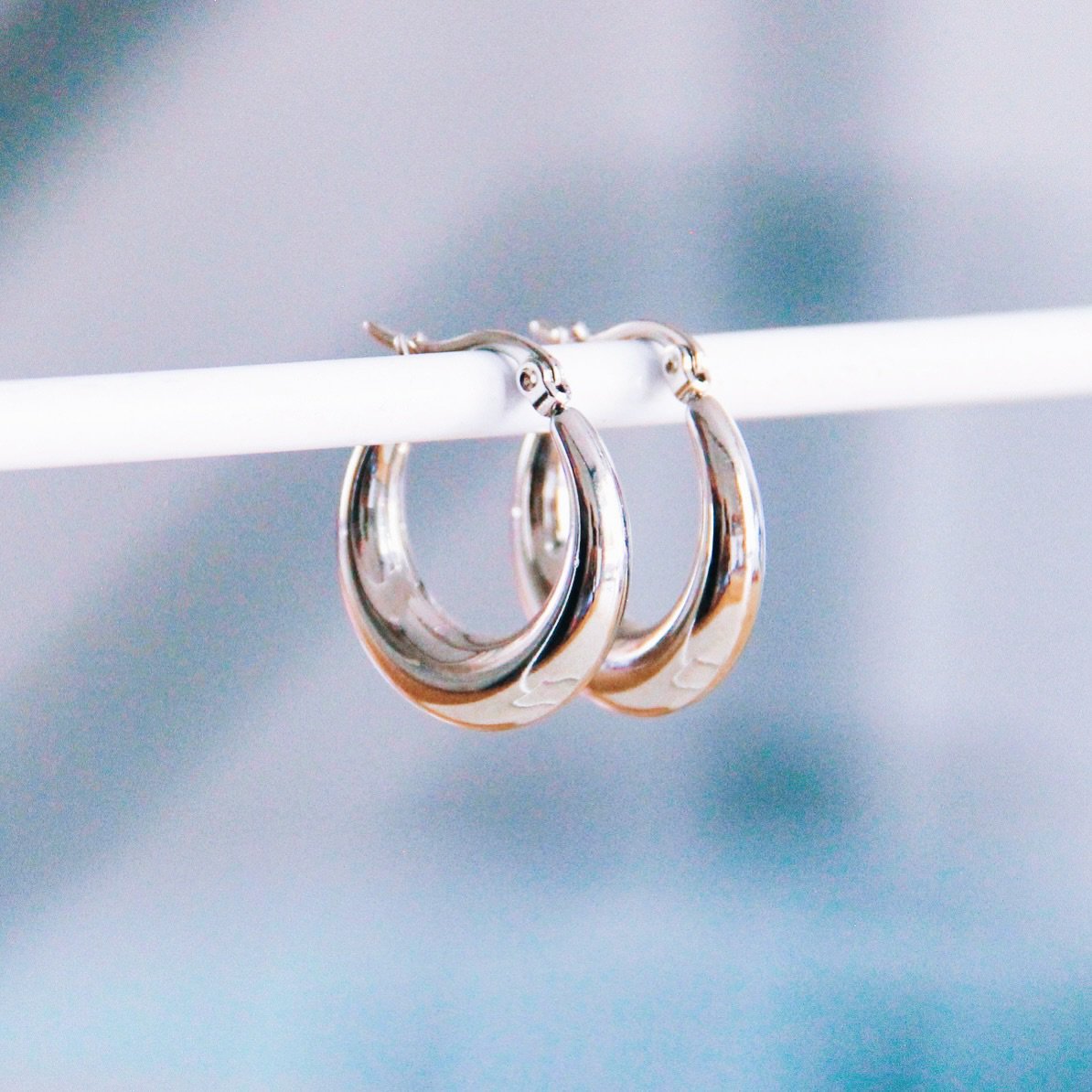 Stainless steel hoop 19mm “wide” – silver - Afbeelding 2