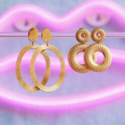 Alternative view of Statement oorbel grote ovale ring - goud