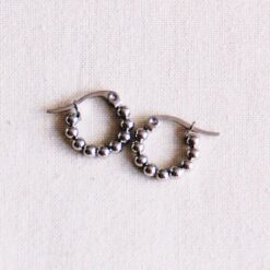 RVS creool 14mm "bolletjes" - zilver - EA505