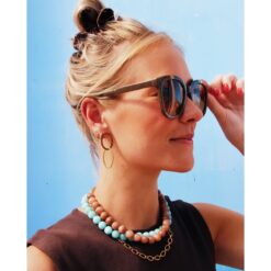 Alternative view of Oorbellen met gekoppelde ovale ringen - goud