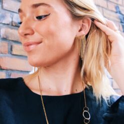 Alternative view of Statement oorbel waterval 'ballchain'