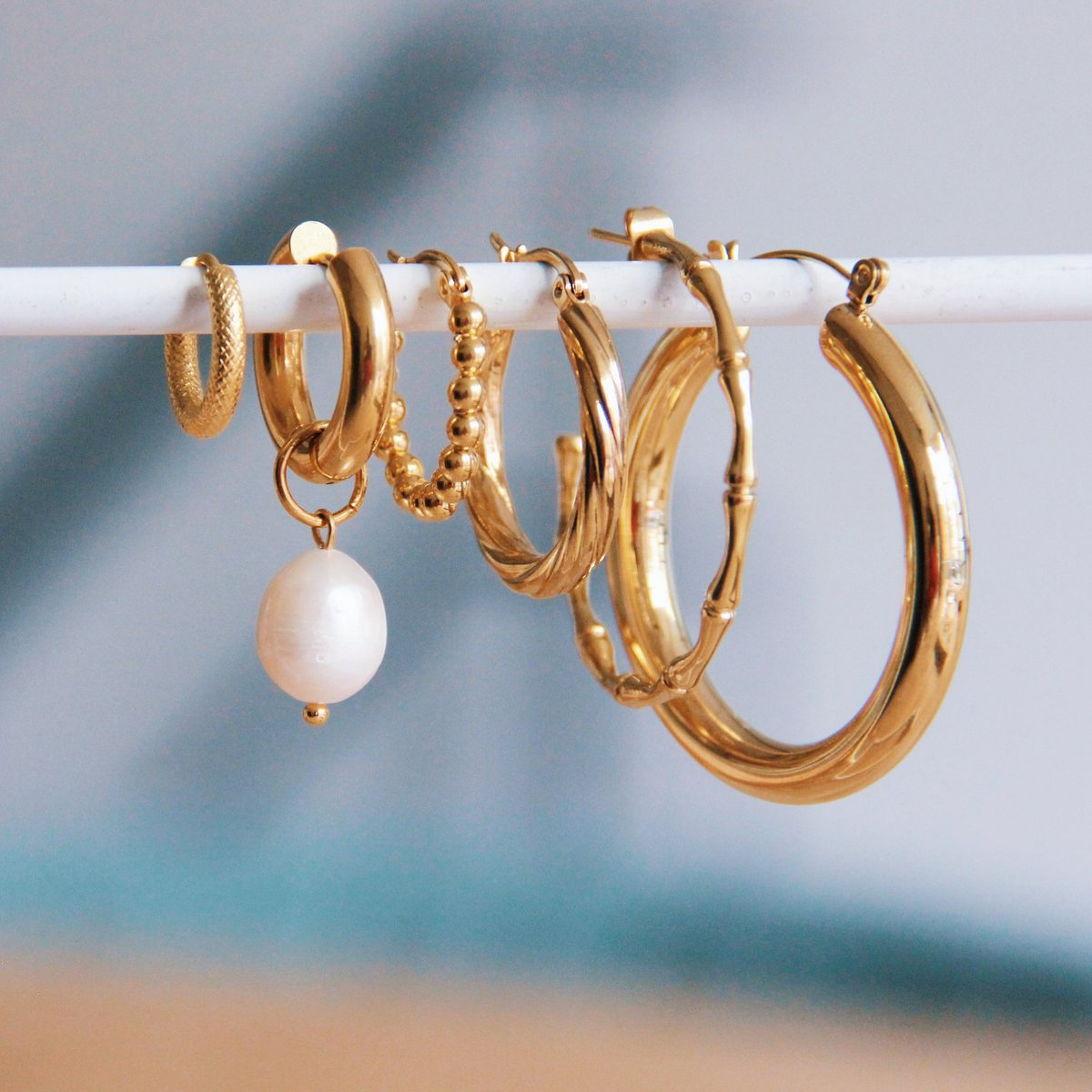 RVS ring maxi '40mm' – goud - Afbeelding 2