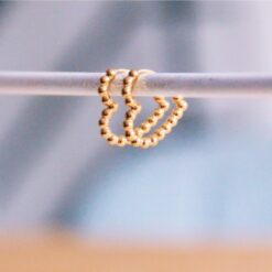 Alternative view of RVS hartring 16mm "ballen" - goud