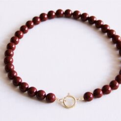 Natuurlijke stenen kralenketting xl - BourgondiΓ«