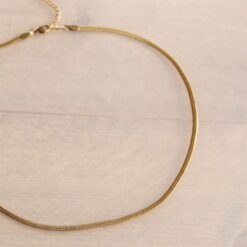 Alternative view of Platte βSnakeβ ketting 3mm - goudkleur