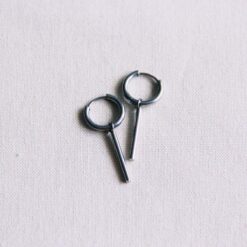 SS357 - RVS creolen met staaf - zilver