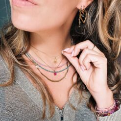 Alternative view of SS300 - Roestvrijstalen creool met 3 ringen - goud