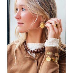 Alternative view of Roestvrijstalen oorringen met barok hart