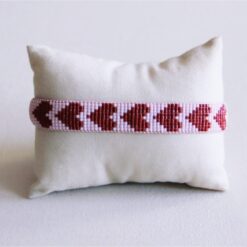 Hart geweven armband - lila/bordeaux