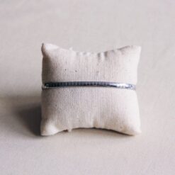 Alternative view of SA812 - Stalen platte armband gestreept - zilver