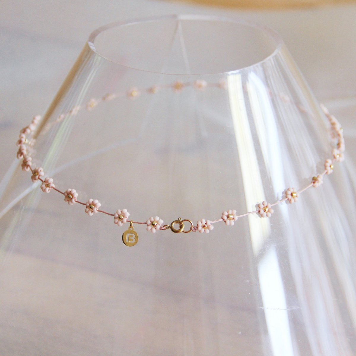 Halsketting madeliefjes - nude/goud - FI100 - Afbeelding 5