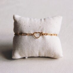 D-keten armband met open hartvergrendeling-goud