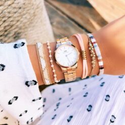 Alternative view of Edelsteen armband met vergulde miyuki – perzik