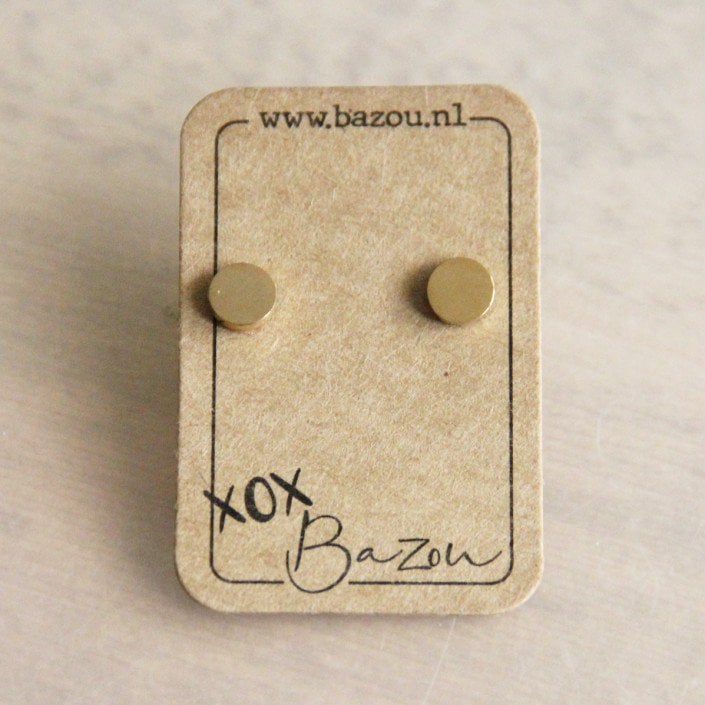 OS407 - Edelstalen oorstekers rond - goud