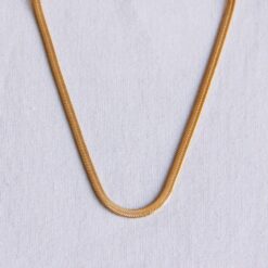 Platte βSnakeβ ketting 3mm - goudkleur