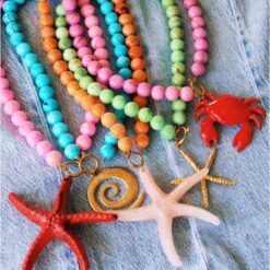 Alternative view of Natuurlijke stenen kralenketting xl - fuchsia