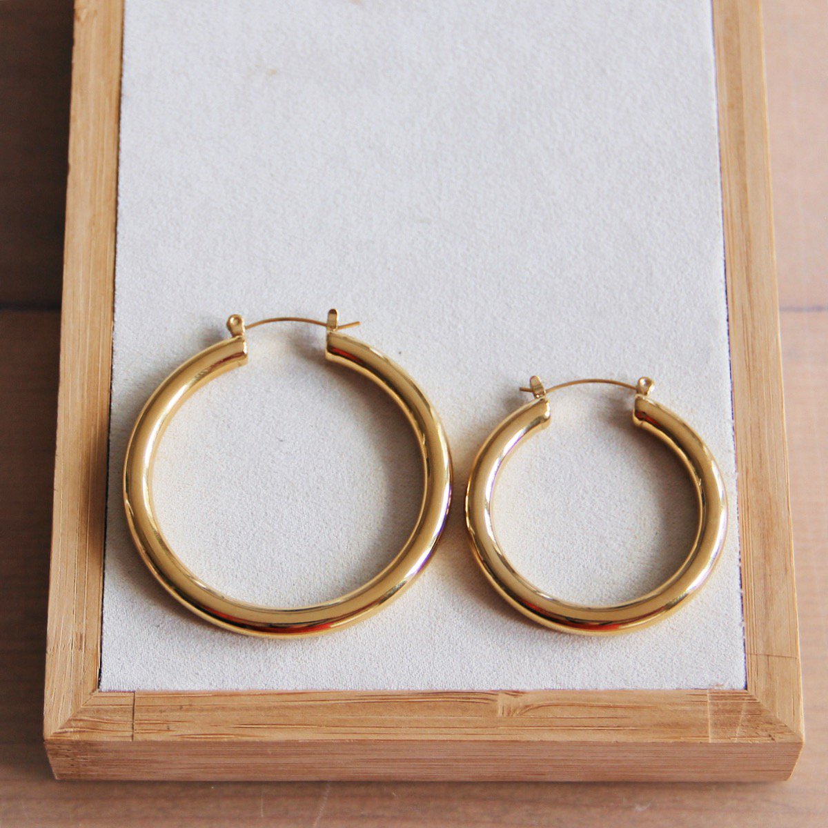 RVS ring maxi '40mm' – goud - Afbeelding 4