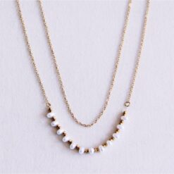 Dubbele ketting met mini -parels