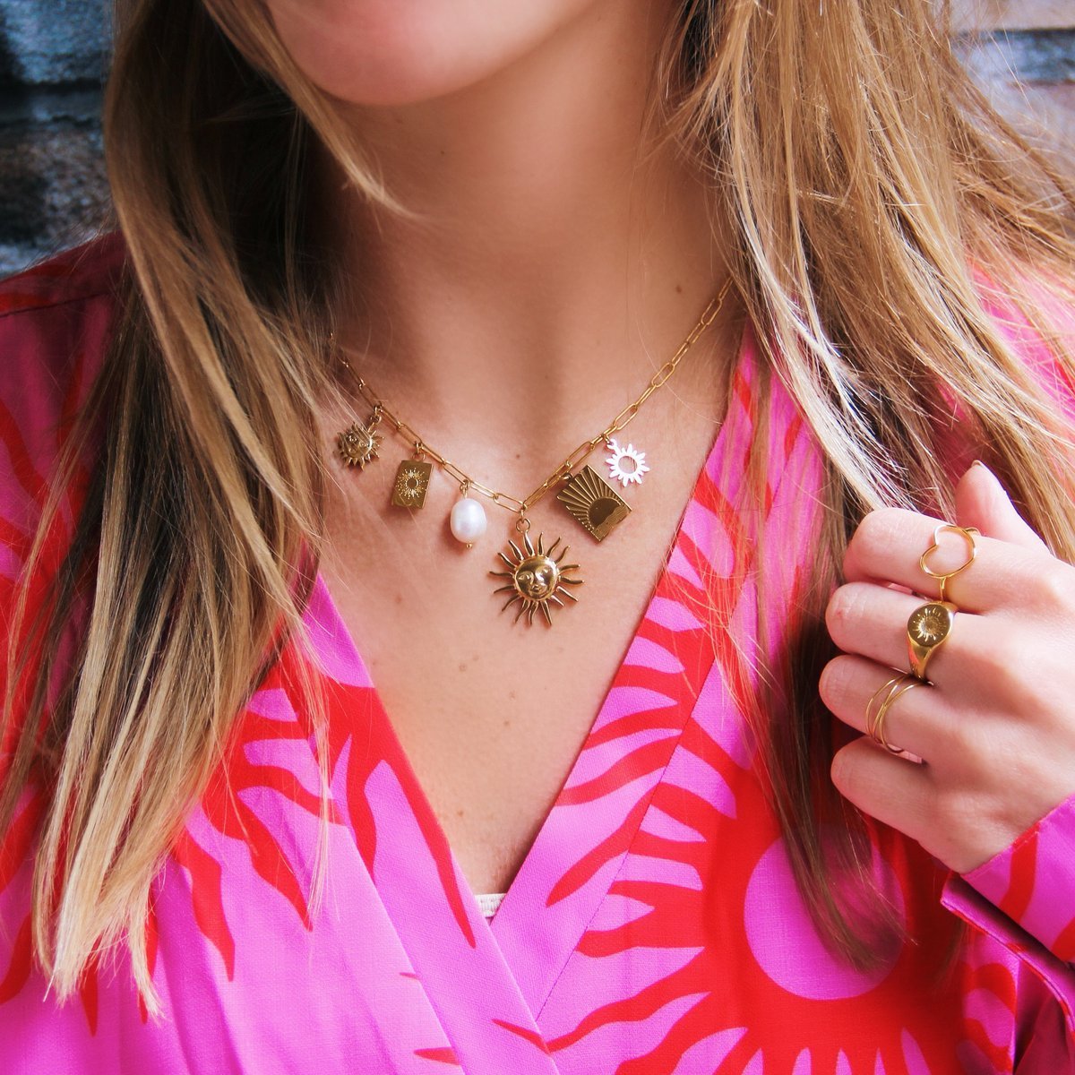 Roestvrijstalen minimalistische gevlochten ring - goud - Afbeelding 3