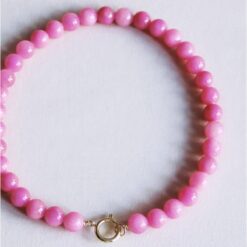 Natuurlijke stenen kralenketting xl - fuchsia