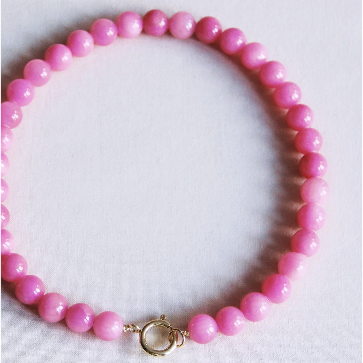 Natuurlijke stenen kralenketting xl - fuchsia