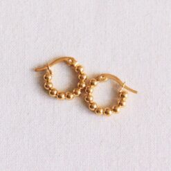 RVS creool 14mm "bolletjes" - goud - EA504