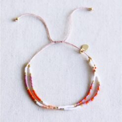 Dubbele miyuki -armband - wit/oranje/paars