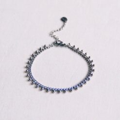 Alternative view of SA835: Stalen schakelarmband met balletjes - zilver