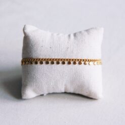 Alternative view of SA832: Stalen schakelarmband met muntjes - goud