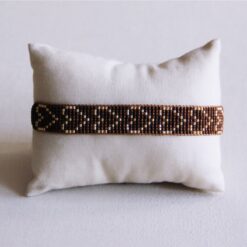 Hart geweven armband - donkerbruin/goud