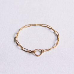 Alternative view of D-keten armband met open hartvergrendeling-goud