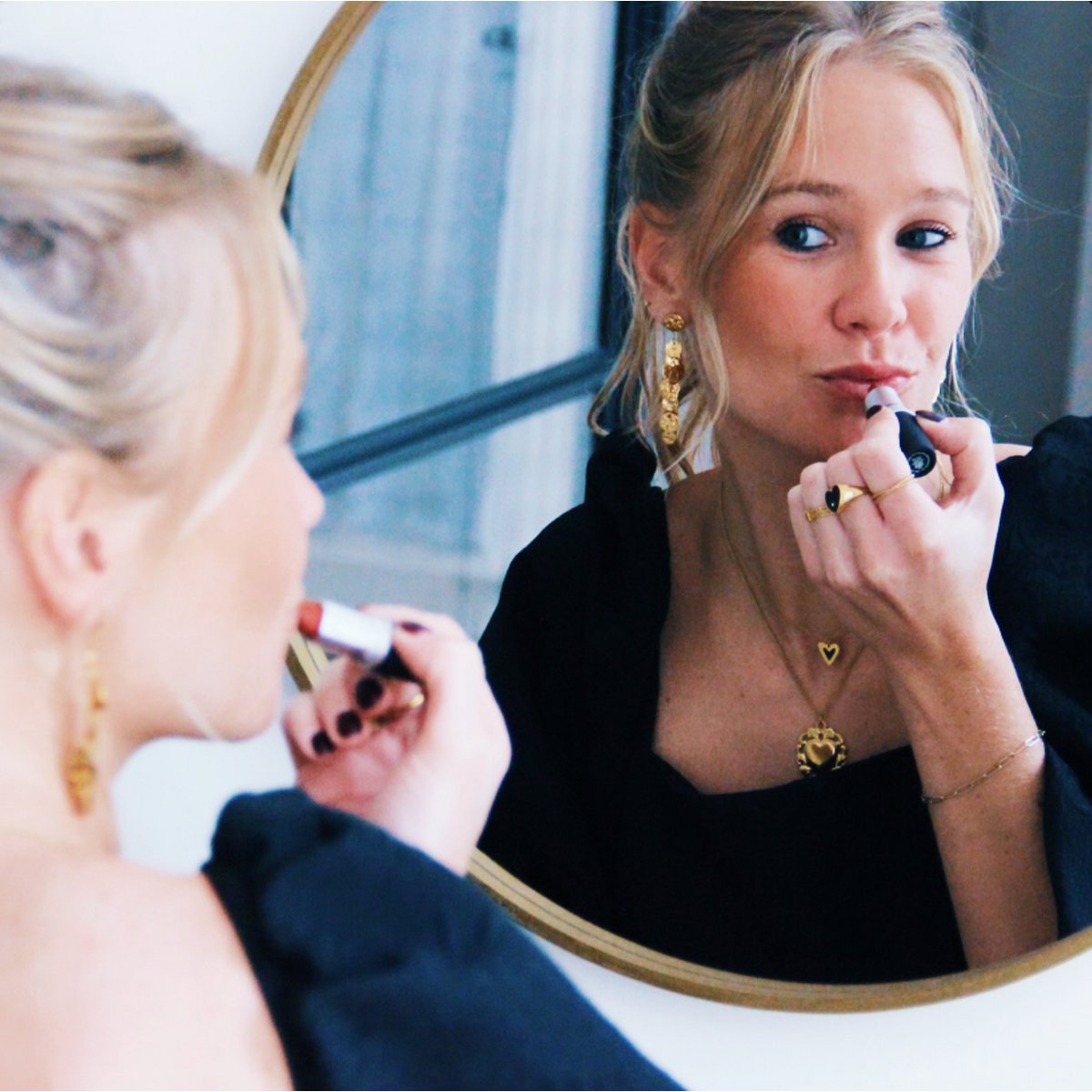 Oorknopjes met een ketting van muntjes - Afbeelding 2