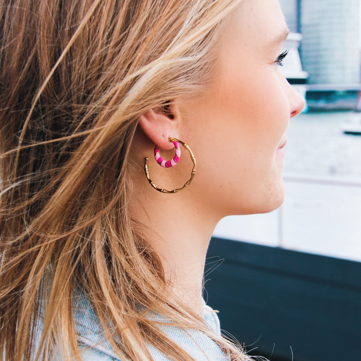 Stainless steel creole 30mm "basic" - gold - Afbeelding 3