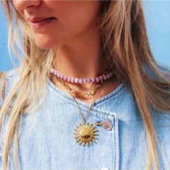 Alternative view of Fijne linkketen met Sun Charm 'Large'