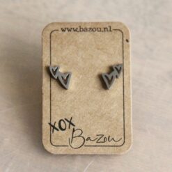 OS441 - RVS oorstekers dubbel hart - zilver