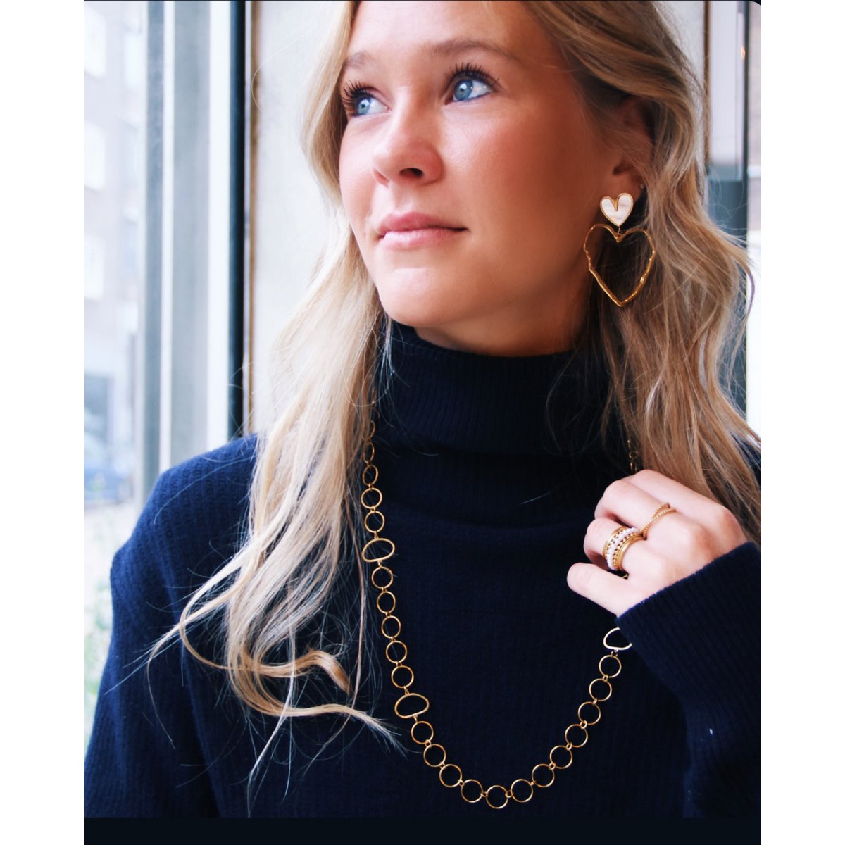 Statement ring met mini pareltjes - Afbeelding 2