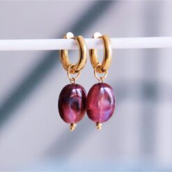 Brede hoepel met ovale harshanger - paars