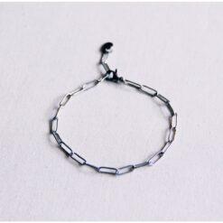 SA809 - Stalen armband met D-ketting - zilver