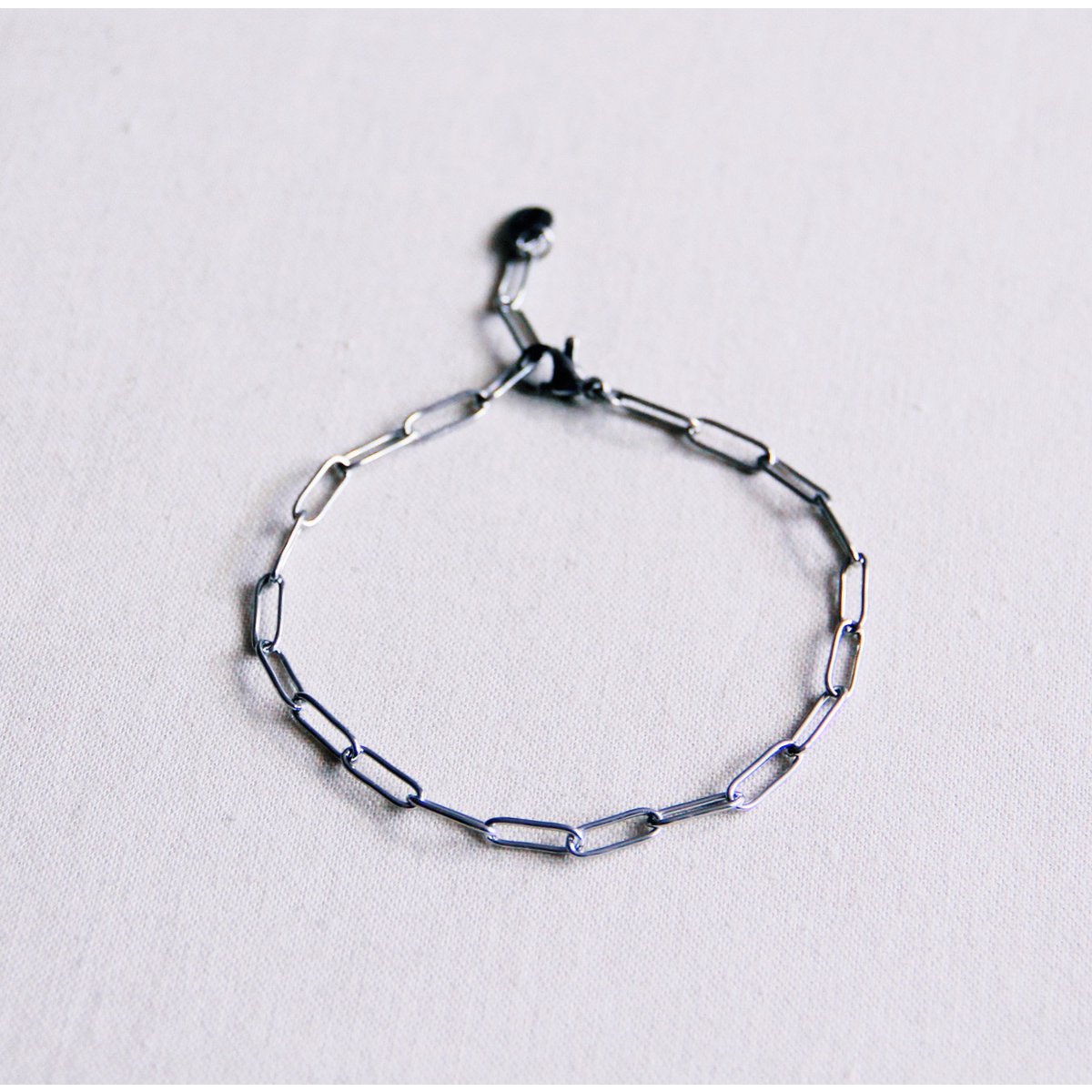 SA809 - Stalen armband met D-ketting - zilver