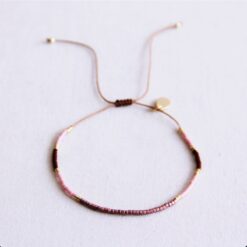 Miyuki armband kleurblokkering - lila/taupe/bordeaux