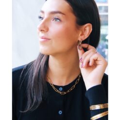 Alternative view of Ovale kristallen hangeroorbel - zwart