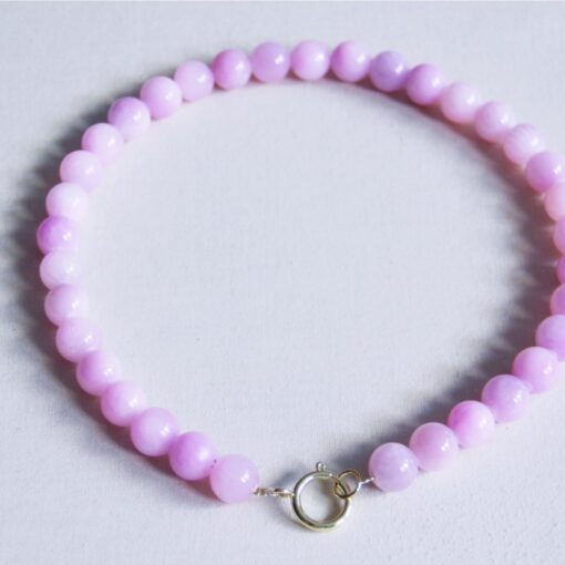 Natuurlijke stenen kralenketting xl - lila