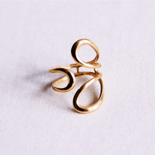 Steel Statement Ring 'Bows'