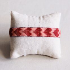 Alternative view of Weefarmband met hartjes - bordeaux/zalm