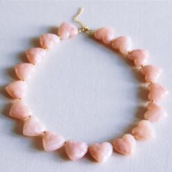 XL Hart Bead ketting - lichtroze