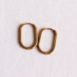 EA562: RVS creool ovaal 21mm "basic" - goud