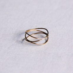 Stalen meerlaagse ring - goud