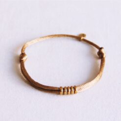 Satijnen armband met ringen β goudkleurig/goud