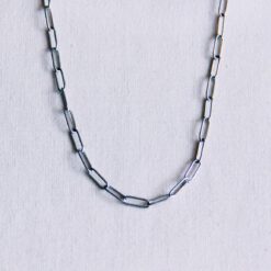 Roestvrijstalen d -keten ketting - zilver